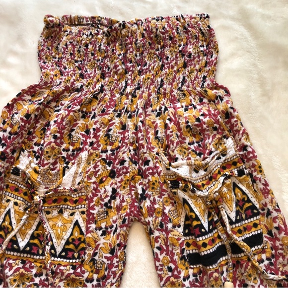 OSFM Floral Elephant Print Lightweight Wide Leg Harem Pants - Picture 8 of 9